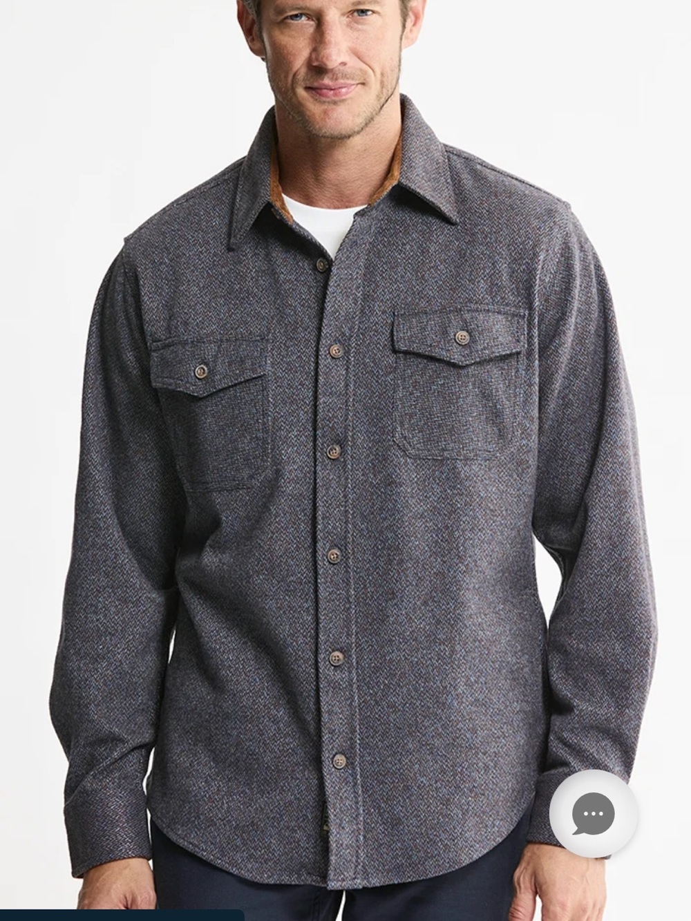 NWT Jach’s New York Men's Knit Flannel Button-Up Shirt in Blue